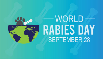 World Rabies day is observed every year on 25 September. banner, poster, card, background design.