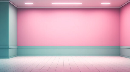 empty room with pink curtains HD 8K wallpaper Stock Photographic Image
