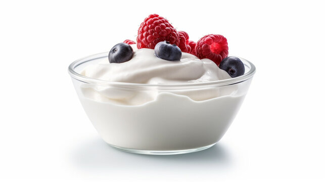 vanilla cream with berries HD 8K wallpaper Stock Photographic Image
