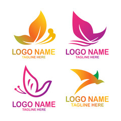 butterfly for business logo set vector