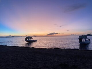 fishing boat at sunset
