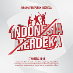 social media post banner greeting Indonesia independence day