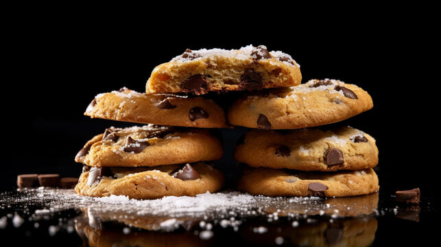 chocolate chip cookies HD 8K wallpaper Stock Photographic Image
