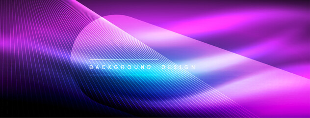 Neon light glowing line vectors: vibrant colors, sleek lines. Captivating design style inspired by neon signs. Electric energy for websites, ads, and more