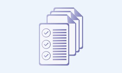 Piles of licenses or contract documents The concept of document verification with valid stamp or pack approval.on white background.Vector Design Illustration.
