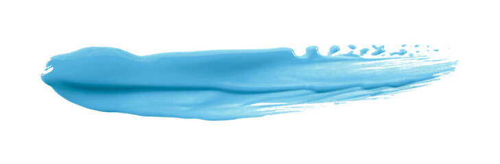 Shiny light blue brush watercolor painting isolated on transparent background. watercolor png