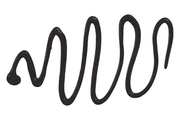 Gray-black watercolor drops zigzag isolated on transparent background.