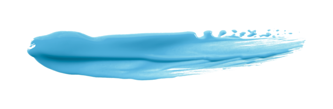 Shiny light blue brush watercolor painting isolated on transparent background. watercolor png
