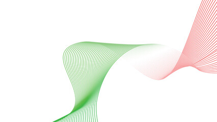 green red white abstract tech wavy lines gradient background  © Dipak