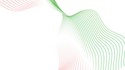 green red white abstract tech wavy lines gradient background  © Dipak
