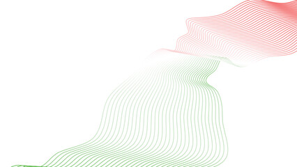 green red white abstract tech wavy lines gradient background  © Dipak