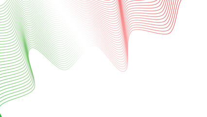 green red white abstract tech wavy lines gradient background  © Dipak