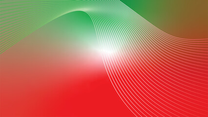 green red white abstract tech wavy lines gradient background  © Dipak