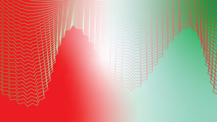 green red white abstract tech wavy lines gradient background  © Dipak