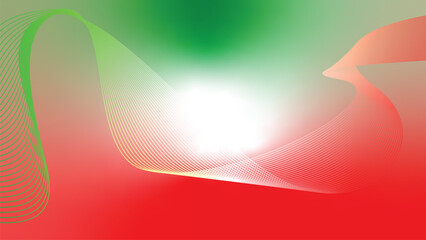 green red white abstract tech wavy lines gradient background  © Dipak