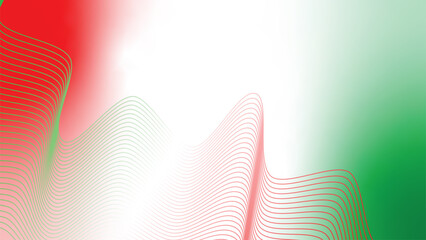 green red white abstract tech wavy lines gradient background  © Dipak