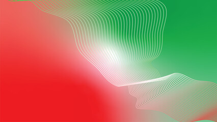 green red white abstract tech wavy lines gradient background  © Dipak