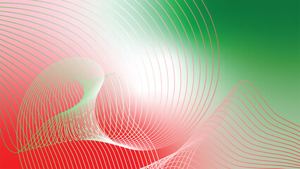 green red white abstract tech wavy lines gradient background  © Dipak