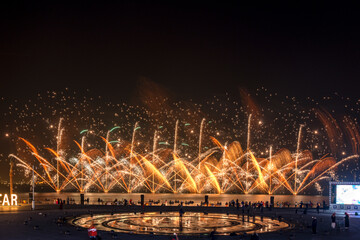 Qatar Notional Day and FIFA World Cup Finale Celebration Fireworks in Lusail Boulevard 