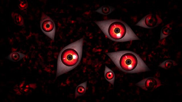 たくさんの目玉がある不気味背景_4Kサイズ