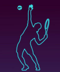 Tennis player in neon