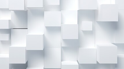 Abstract Cube Grid: White Boxes Background