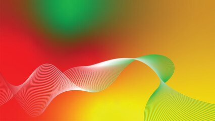 green red yellow abstract tech wavy lines gradient background