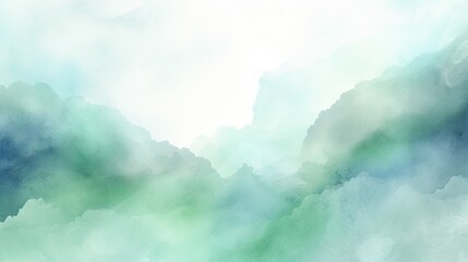 Naklejka na ściany i meble Soothing Watercolor Sky: Blue Green Abstract Background