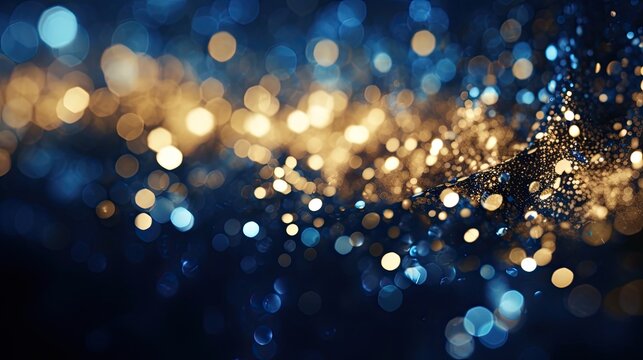 Mesmerizing Glitter Spectacle: Blue, Gold & Black