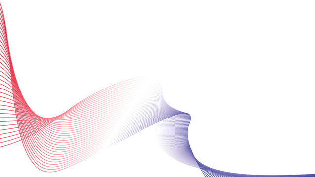 blue white red flag abstract tech wavy lines background isolated