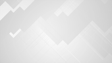 Grey white geometric tech abstract background
