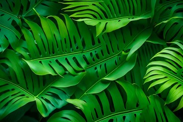 Plakat fern leaf background generated by AI technology