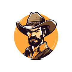 cowboy with a hat vector mascot