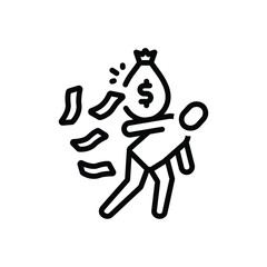 Black line icon for default 