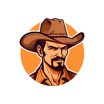 cowboy with a hat vector mascot