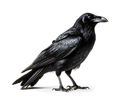 A crow is a bird of the genus Corvus. It's a large black bird with a loud. The word "crow"
 is used as part of the common name of many species. Generative Ai. Illustration.
