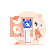 Investing Plans set concept. Vector banner, icon, illustration. Save Investment. Strategy and return on investment