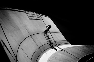 Cyclist training on the cycle track.