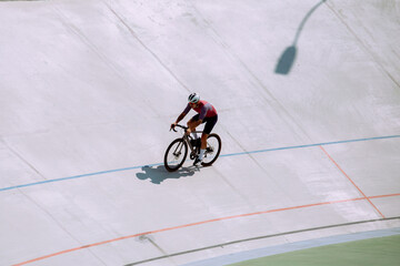 Cyclist training on the cycle track.