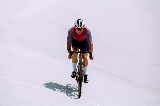 Cyclist training on the cycle track.