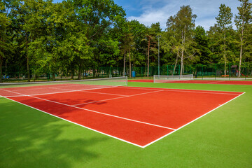 Tennis court in a forest park