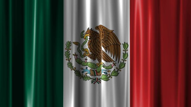 mexico flag vertical waving in the wind