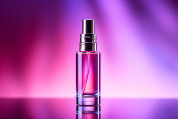 Obraz na płótnie Canvas A dropper bottle on feminine gradient background, beauty cosmetic perfume banner concept 