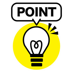 Fototapeta premium 電球のポイントアイコン ひらめき Bulb point icons