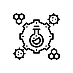 Black line icon for science 