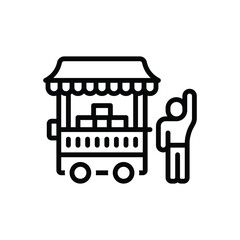 Fototapeta premium Black line icon for sellers 