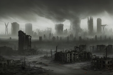 a haunting and evocative concept art piece depicting