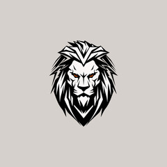 simple lion wild animal hunting logo vector illustration template design