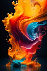 Splash of colors, rainbow color splashing in the air