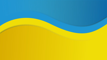 blue background with yellow stripes. vector illustration of ukraine national flag with seamless fluid shapes design. wave lines pattern for wallpaper, banner, poster, web and desktop.